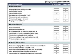 Employee or Independent Contractor Checklist Template Independent Contractor Checklist Contractor Checklist