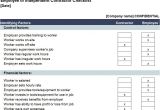 Employee or Independent Contractor Checklist Template Independent Contractor Checklist Independent Contractor
