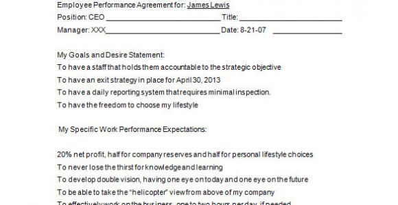 Employee Performance Contract Template 15 Performance Contract Templates Word Pdf Google