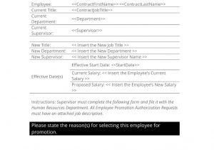 Employee Promotion Contract Template Employee Promotion Authorization form 3 Easy Steps