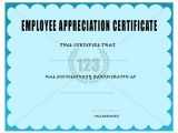 Employee Recognition Certificates Templates Free Employee Appreciation Certificate Template Certificate