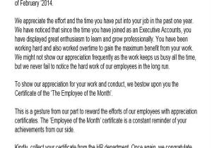Employee Recognition Email Template 41 Appreciation Letters In Pdf