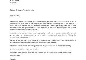 Employee Recognition Email Template Employee Recognition Letter Templates at