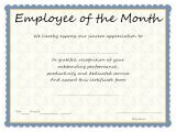 Employee Service Award Certificate Template Employee Of the Month Award