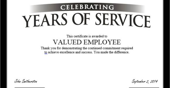 Employee Service Award Certificate Template Employee Service Award Certificate Template Templates