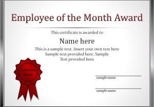 Employee Service Award Certificate Template Impressive Employee Of the Month Award and Certificate
