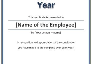 Employee Service Award Certificate Template Perfect Certificate Template for Employee Of the Year with