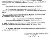 Employment Contract Amendment Template Employment Agreement by United therapeutics Corporation