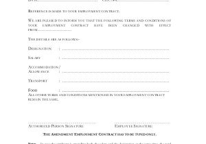 Employment Contract Amendment Template Sample Employment Contract forms 11 Free Documents In