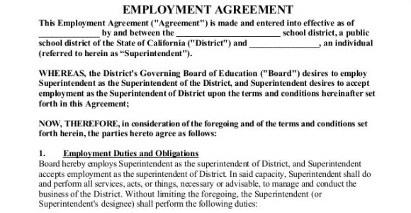 Employment Contract California Template Acsa Supt Sample Contract 1 29 13