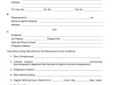 Employment Contract Template Canada Poea Standard Employment Contract for Various Services