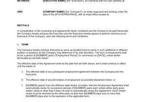 Employment Contract Template Nsw Employment Agreement Executive Template Word Pdf by