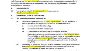 Employment Contract Template Nsw Employment Contracts Templates Australia Templates