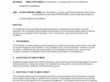 Employment Contract Template Ontario Employment Agreement at Will Employee Template Word