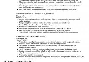 Emt Basic Resume Emergency Medical Technician Resume Samples Velvet Jobs