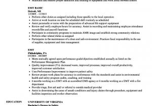 Emt Basic Resume Emt Resume Samples Velvet Jobs