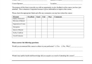 End Of Course Evaluation Template 57 Evaluation form Examples Sample Templates