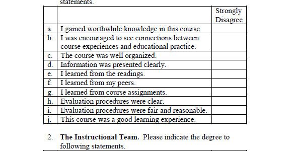 End Of Course Evaluation Template 7 Class Evaluation Samples Sample Templates