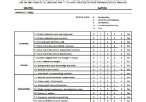 End Of Course Evaluation Template 8 Sample Instructor Evaluation form Templates Sample