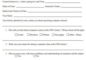 End Of Course Evaluation Template 9 Sample Class Evaluation Templates to Download Sample