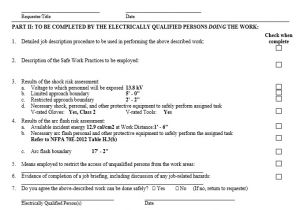 Energized Electrical Work Permit Template Creating Energized Electrical Work Permits