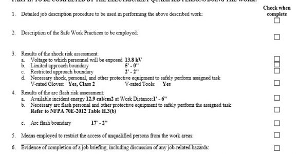 Energized Electrical Work Permit Template Creating Energized Electrical Work Permits