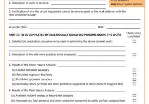 Energized Electrical Work Permit Template Free Energized Electrical Work Permit Eewp Osha and