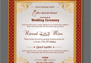 Engagement Invitation Card In Gujarati Language Modern Wedding Card Templates Kankotri Vector Template