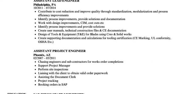 Engineer Helper Resume Engineer assistant Resume Samples Velvet Jobs
