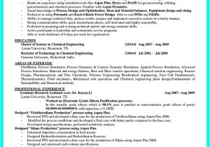 Engineer Resume Career Objective Successful Objectives In Chemical Engineering Resume