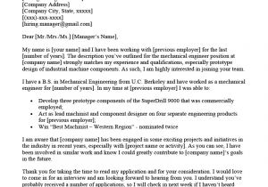 Engineer Resume Cover Letter Template Mechanical Engineer Cover Letter Example Resume Genius