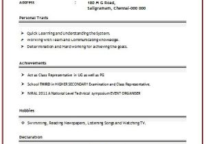 Engineer Resume Font Computer Engineering Resume format for Freshers 2