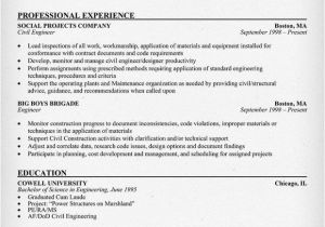 Engineer Resume format for Experienced Civil Engineering Resume Sample Resumecompanion Com