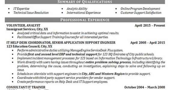 Engineer Resume Help It Help Desk Resume Example Technical Analyst It Support