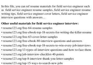 Engineer Resume Help top 8 Field Service Engineer Resume Samples