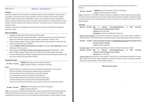 Engineer Resume Linkedin Chemical Engineer Cv Examples the Cv Database