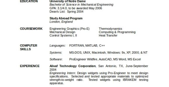 Engineer Resume Mechanical 10 Engineering Resume Template Free Word Pdf Document