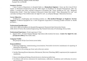 Engineer Resume Profile Examples Resume Biomedical Engineer