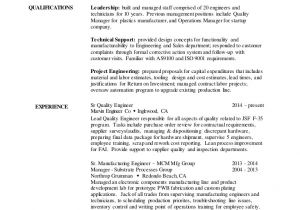 Engineer Resume Qualities 2016 Resume Quality Engineer V3