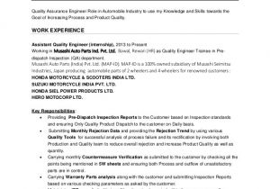 Engineer Resume Qualities Nishant Saxena Quality Engineer Resume
