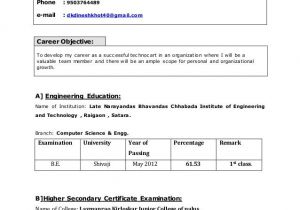 Engineer Resume with 1 Year Experience 0 1 Year Experience 3 Resume format Resume software