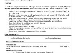 Engineer Resume with 1 Year Experience Resume Mechanical Design Engineer 6 10 Years Experience