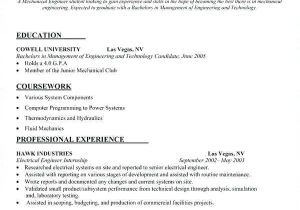 Engineer Resume with No Experience Mechanical Engineer Resume Examples Emelcotest Com