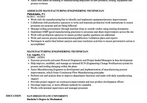 Engineer Technician Resume Example Manufacturing Engineering Technician Resume Samples