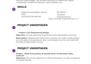 Engineering Fresher Resume format Doc Resume Templates for Civil Engineer Freshers Download Free