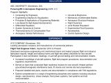 Engineering Resume Model Sample Resume for An Entry Level Aerospace Engineer