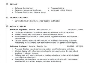Engineering Resume Summary Best software Engineer Resume Example Livecareer
