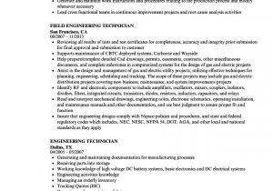 Engineering Technician Resume Engineering Technician Resume Samples Velvet Jobs
