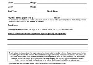 Entertainment Contract Templates Free Download 6 Entertainment Contracts Templates Aritk Templatesz234