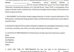 Entertainment Contract Templates Free Download Entertainment Contract Templates